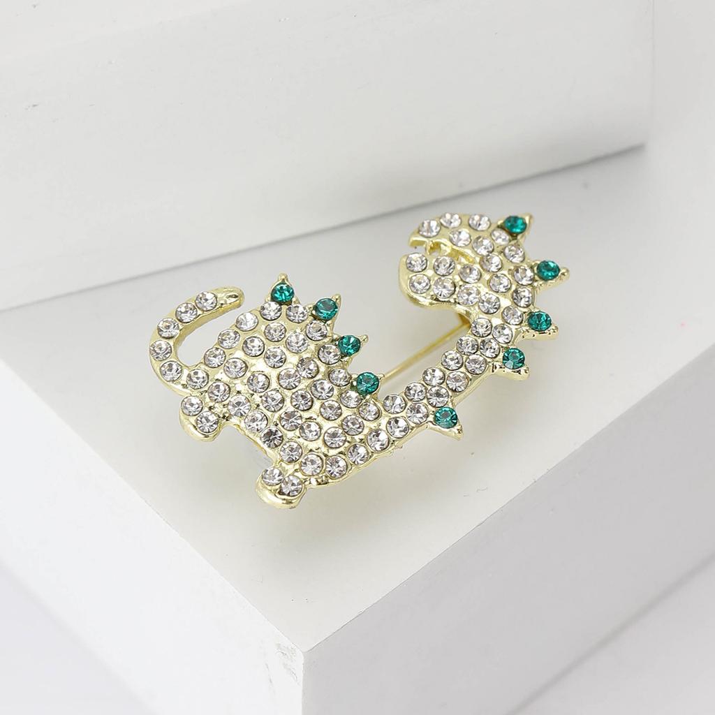 Retro Personalized Alloy Rhinestone Small Dinosaur Brooch Fashion Creative Men'S And Women'S Clothing Corsage Jewelry Pin
