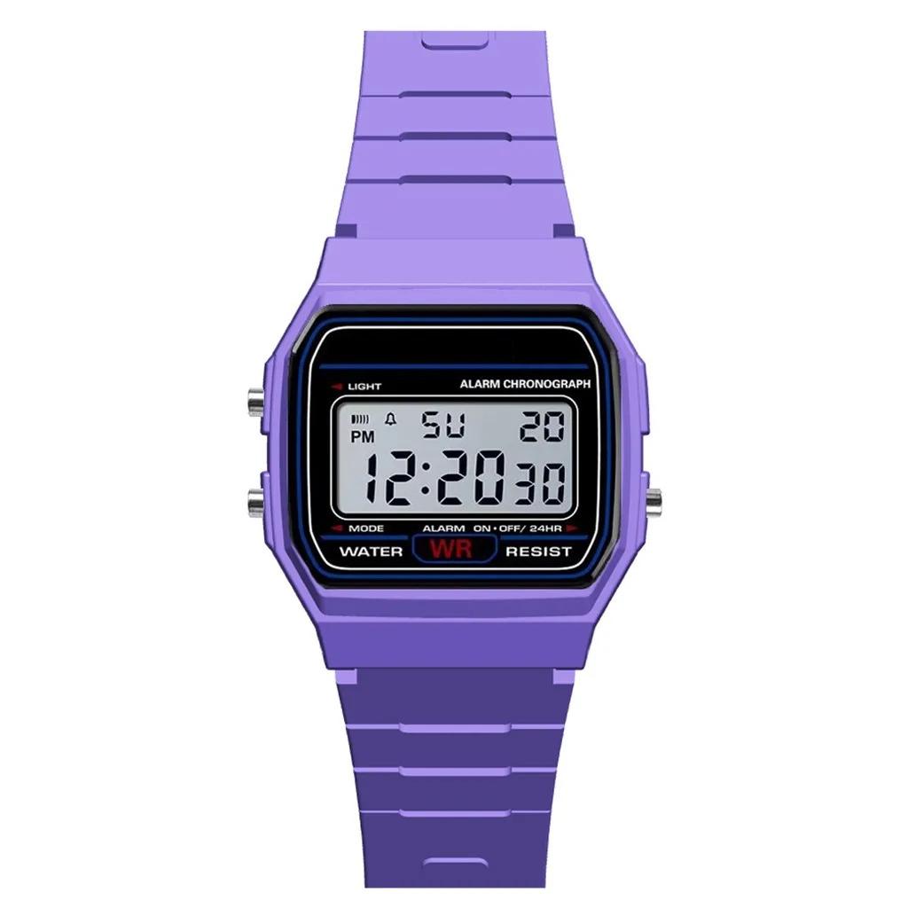 

Luxury Men s Analog Digital Military Sport Watch LED Waterproof Wristwatch for Kids And Women with Bracelet Alarm фіолетовий