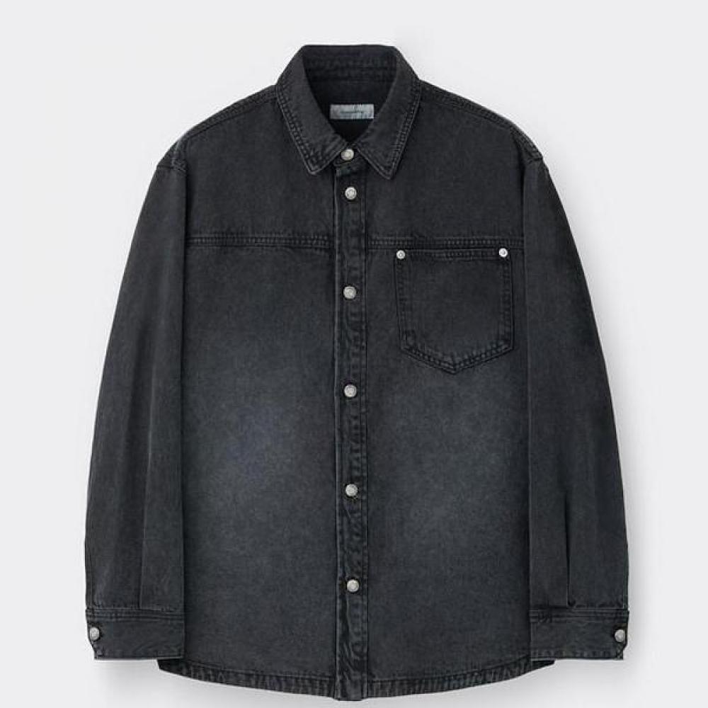 Customellow Black Oversize Fit Denim Shirt C9sam26211bkx [Essentials]/S