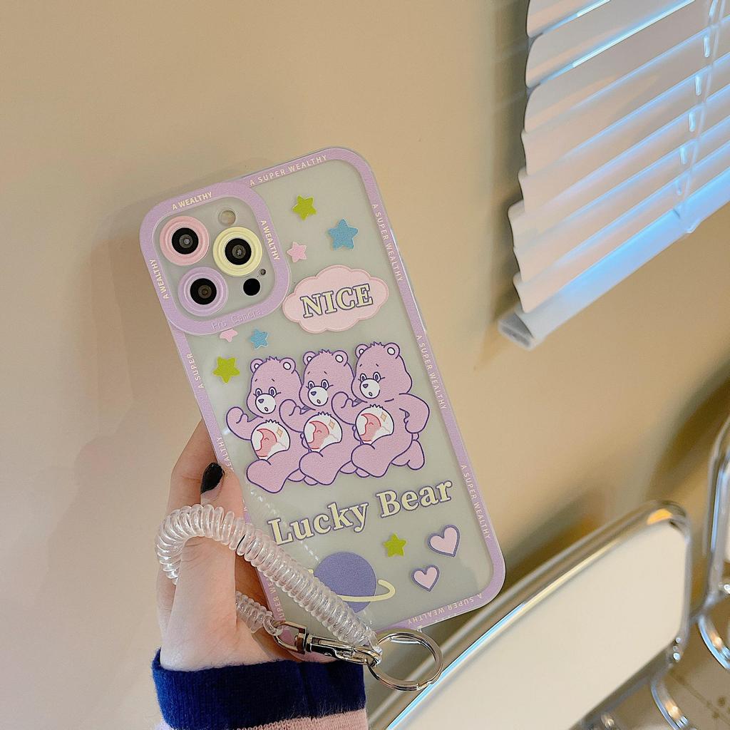 Zhitai Transparent Cartoon Bear Case for iPhone 15/14/XS/XR Promax