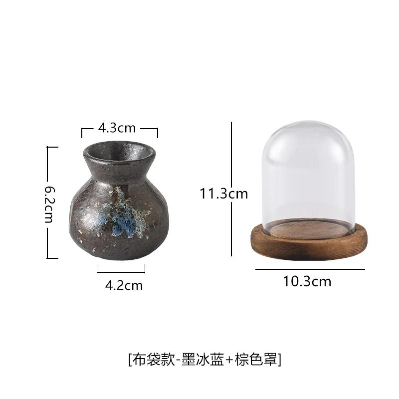 Chinese Ceramic Toothpick Jar Retro Toothpick Tube with Cover Creative Floss Cotton Swab Box Storage Box Set Home Decoration