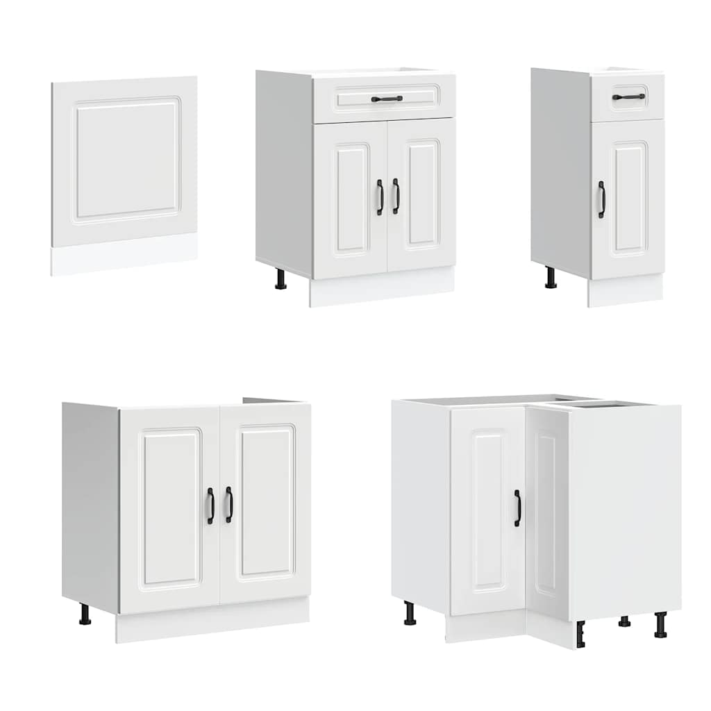 11 Piece Kitchen Cabinet Set Kalmar White Wood Based Panel