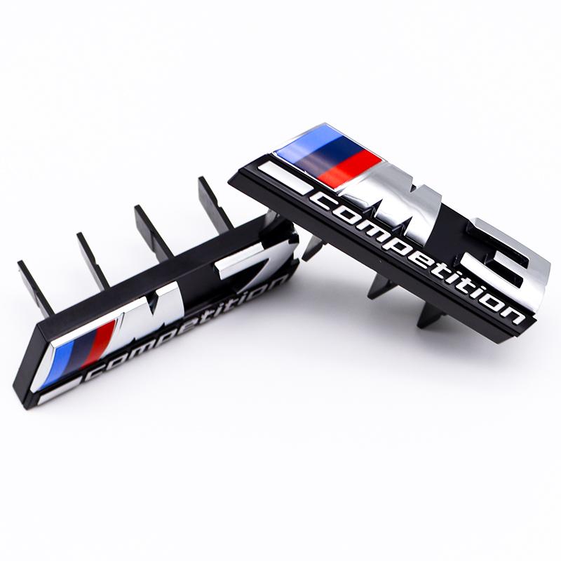 HLQB7 For BMW ABS Car Front Grille Emblem M1 M2 M3 M4 M5 M6 M7 X1 X2 X3 X4 X5 X6 X7 For BMW M Competition LOGO Decor Car Styling Acces