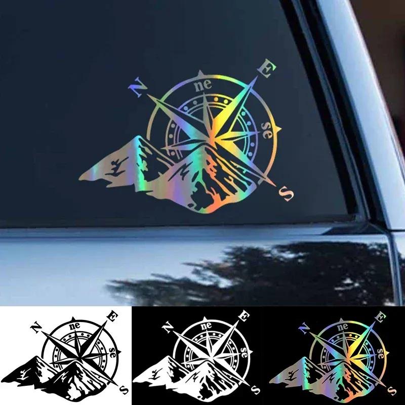 Auto Außendekoration Gestanzte Vinyl-Aufkleber verschiedener Größen für Kompass Windrose Wasserdichte Autodeko Abdeckung Kratzschutzaufkleber