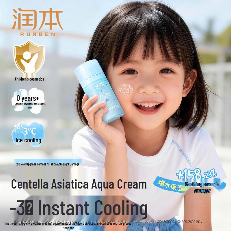 RUNBEN Kids Centella Asiatica After-Sun Cooling Cream