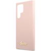 Guess Guhcs23Llslmgpp S23 Ultra S918 Różowy/Pink Hardcase Silikonowy Skrypt Metalowe Logo