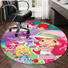 1pc Strawberry Princess3 Print Round Carpet Chair Round Carpet Suitable for Bedroom Living Room Home Decorative Carpet