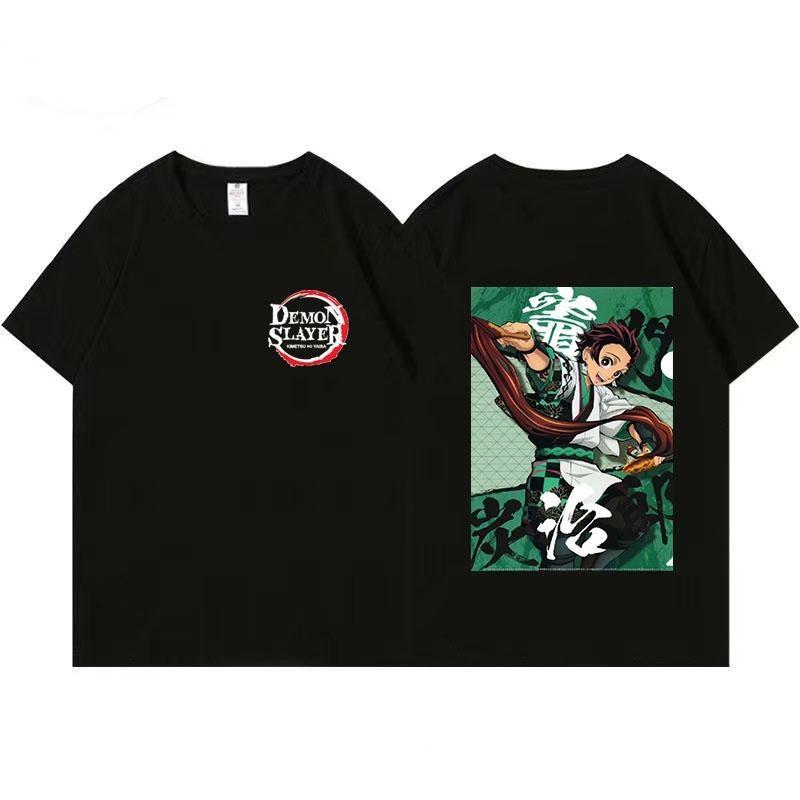 Ghost Killer Blade Printing Pure Cotton Loose Fashion Couple T-shirt Summer New Retro Fashion Men's and Women's Streetwear