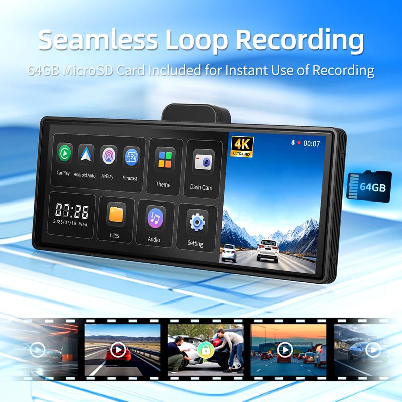 High Quality 10.26" Imagebon H9 Pro 4K Car DVR Dash Camera Wireless Carplay & Android Auto ADAS 5G Wifi Gps Navigation Rearview