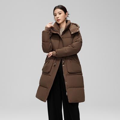 Autumn and Winter New European Goods Down Cotton-padded Jacket Women's Long Hooded Big Pockets Loose Slim Cotton-padded Jacket.