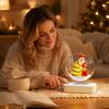 Holiday Gift for Home Office Magnetic Levitation Santa Claus Ornament, Floating Lighted Christmas Tree with Rotating Ornament Tabletop Base