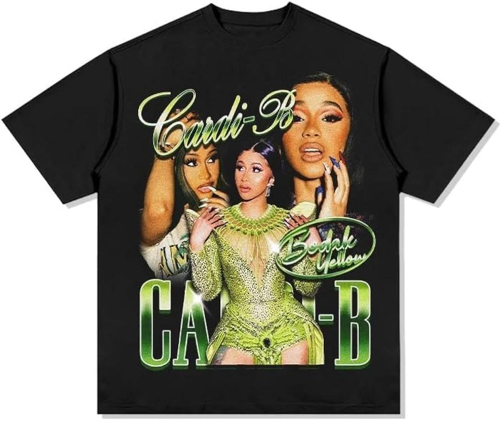 Vintage Black Cotton TShirt  Cardi B All Size White Men and Women NZ455 Unisex T-Shirt XXXL