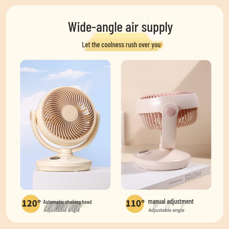 USB Rechargeable LED Desk Fan with Oscillation - Perfect for Dorms & Offices