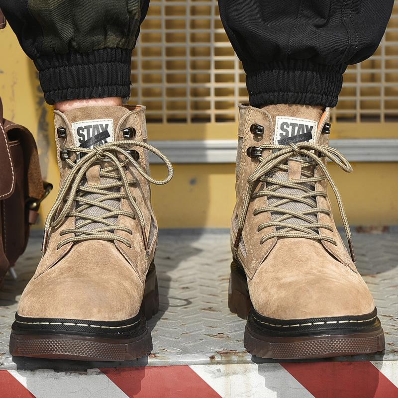 Spring Autumn Mens Boots Vintage Men Casual Shoes Outdoor Ankle Boots Fashion Shoes Motorcycle Suede Boots Male Comfortable Shoe