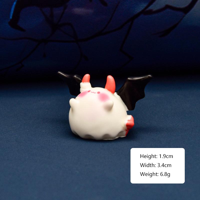 Mini Halloween Ornament Cartoon Pumpkin Ghost Broom Witch Figurine Micro Landscape Car Interior Home Desktop Decoration