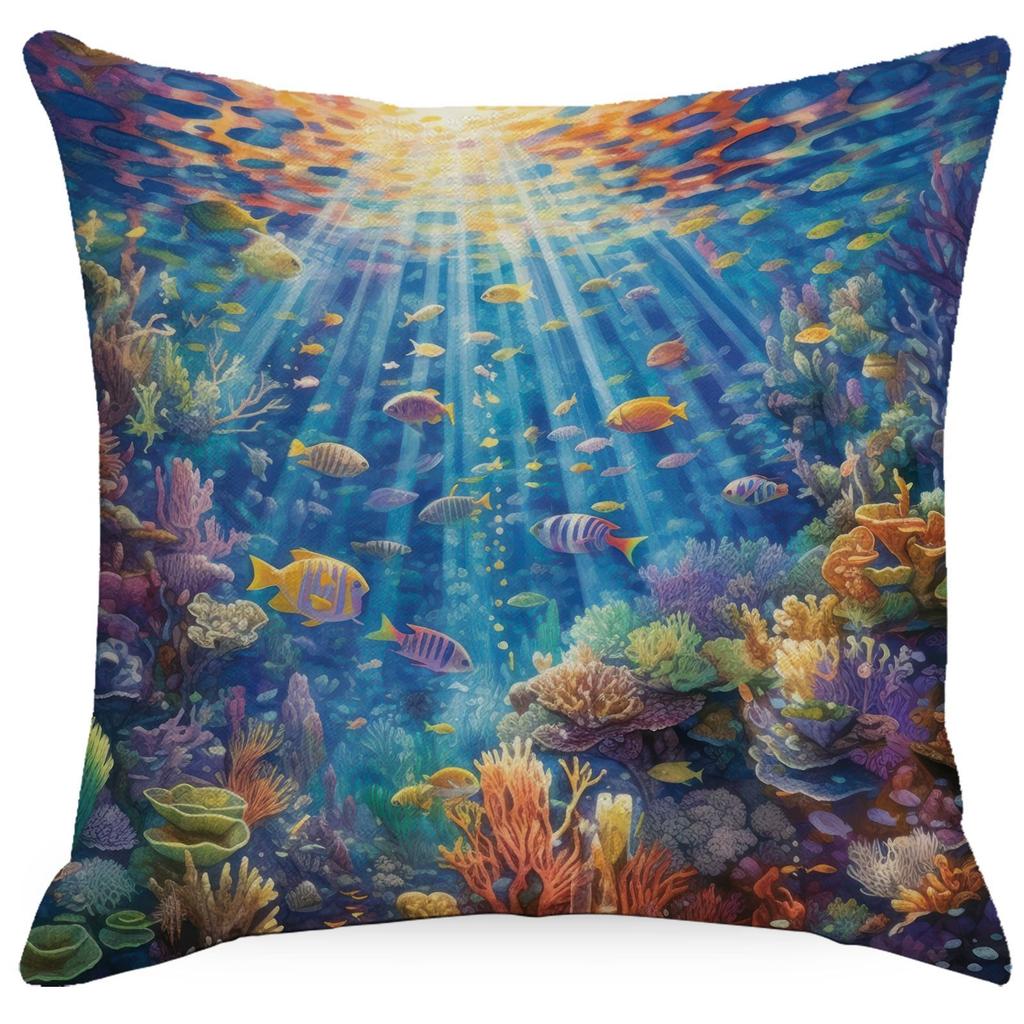 Colorful Marine Life Shell Pillowcase Summer Holiday Beach Hotel Decorative Cushion Cover