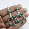 Malachite Dangle Earrings, 925 Sterling Silver, Green Gemstone Earring