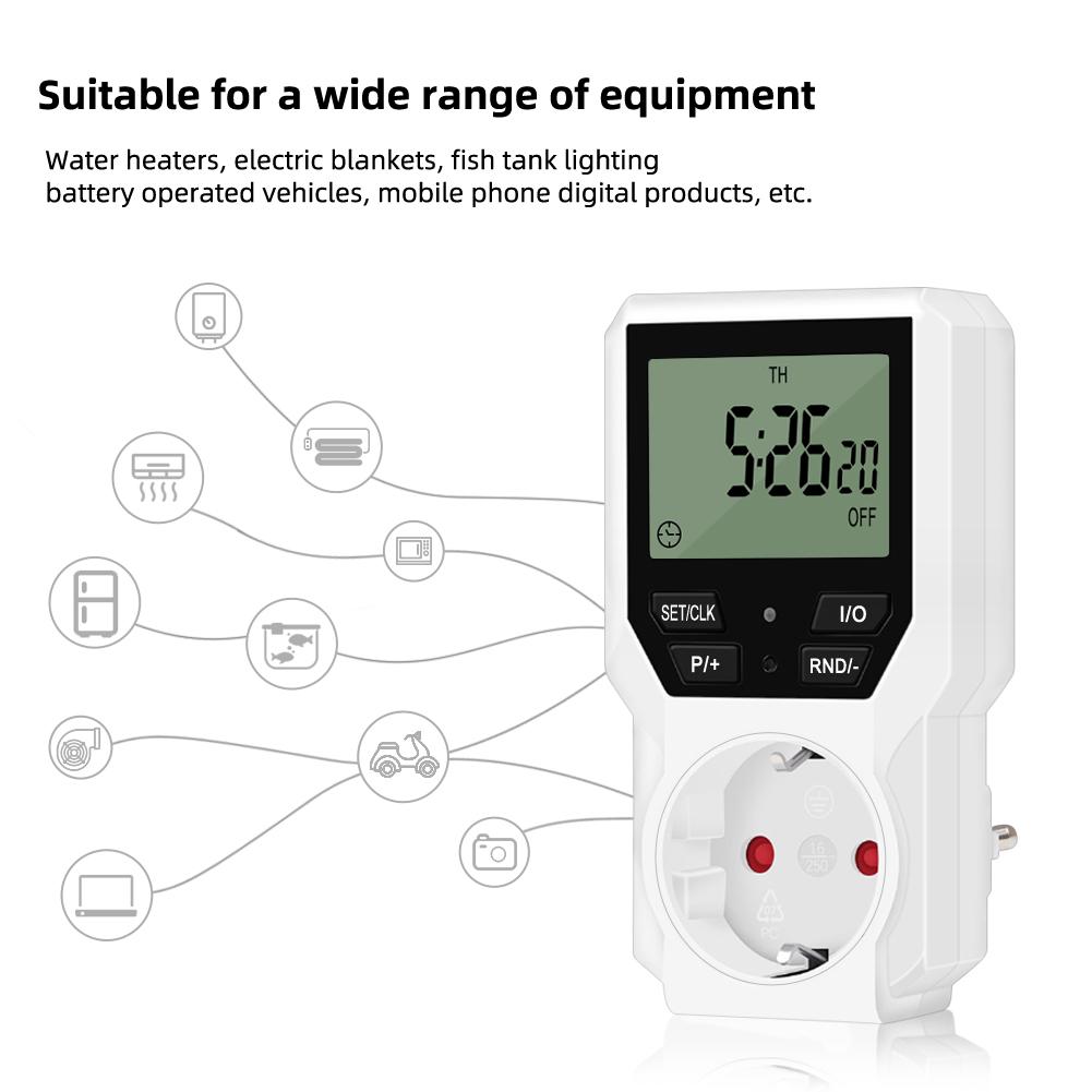 Intelligent Timing Socket Electrical Appliances Precise Control Device Remaining Time Display Time