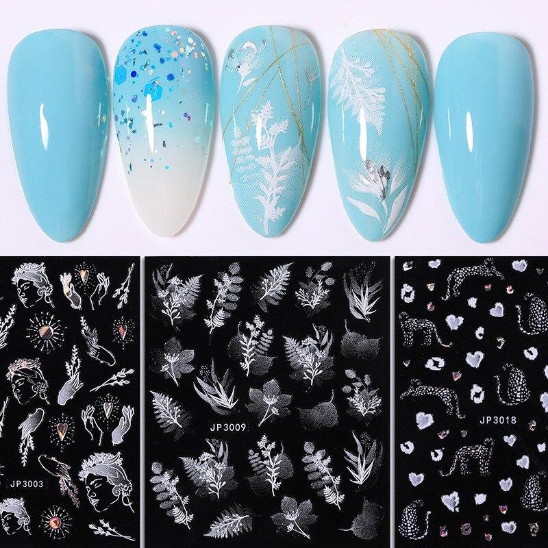 Nail Art Decals Decoration Self Adhesive Nail Art Stickers Manicure Design White Snow Sticker for Nail Design Merry Christmas