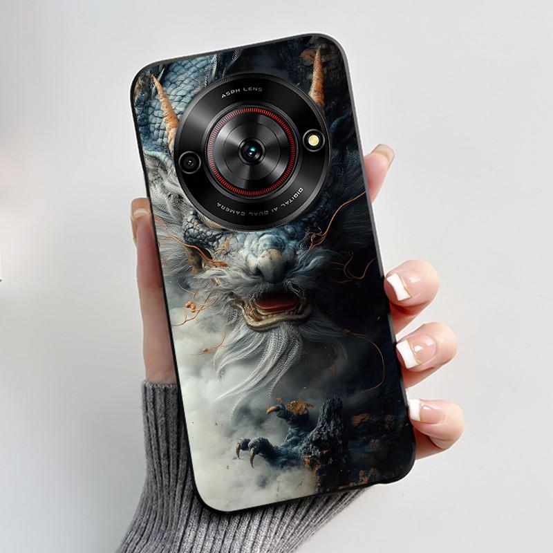Phone Casing For ZTE Blade A75 5G Z2357N Nubia Focus 5G Case Luxury Dragon Cute Cool Boys Girls Black Soft TPU Back Shell Cover