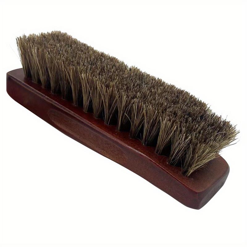 

2pcs Premium Horsehair Shoe Brush 1PC Soft Bristle Ergonomic Handle for Leather Polishing Efficient Dirt Removal светло-коричневого