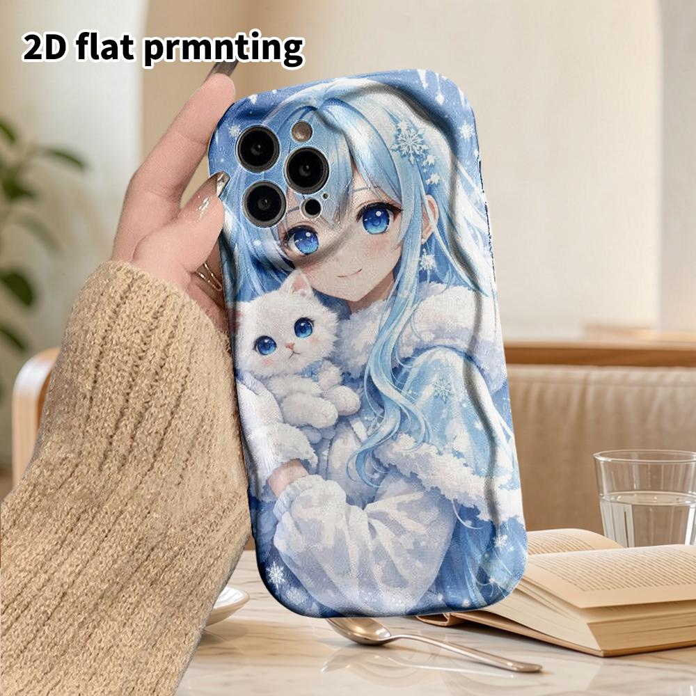 Phone Case: 2D Flat Design Suitable for iPhone 18 17 16 15 14 13 Pro Protective Case, Couple Style, Anime Girl, Christmas and Halloween Gift