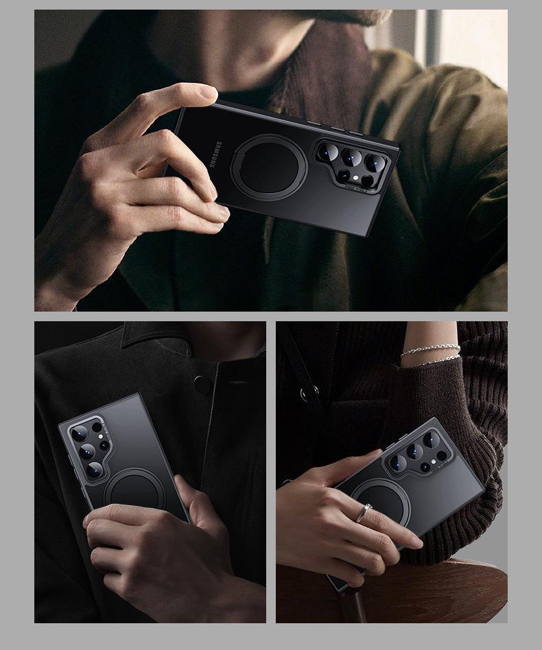 Magnetic Bracket 360° Phone Case with Wireless Charging for Samsung S25 Ultra & S24 Ultra