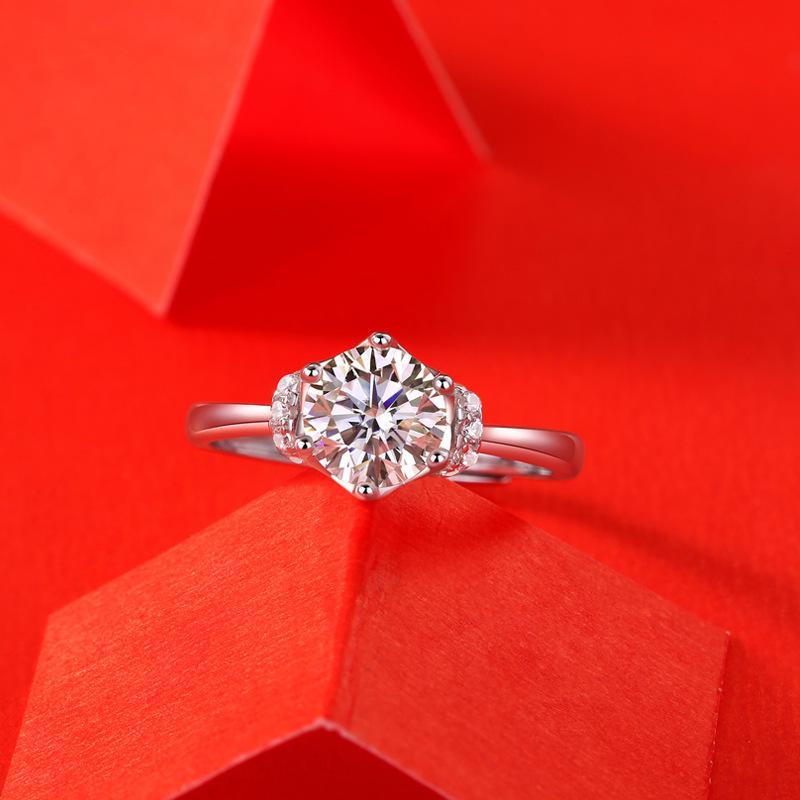Tancise Classic 925 Sterling Silver  Moissanite Ring Ladies Jewelry Wedding Promise Party Gift