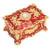 Metal Enamel Trinket Box Gold Red Treasure Chest Box Jewelry Boxes Jewelry Box  Home Dresser Decor
