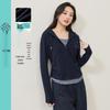 ESE-Y Women's Faux-Layered Striped Hooded Sweatshirt