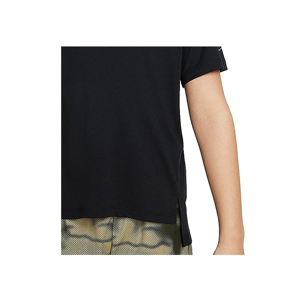 Nike Multi Logo Reflective Design Crew Neck Short Sleeve T-Shirt Kids Tops Black FB1292-010