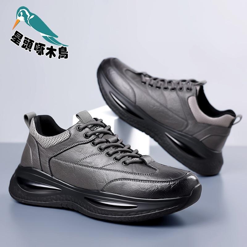 

Men s shoes spring and autumn trendy shoes 2025 new fashion men s casual sports leather shoes men s shoes 44