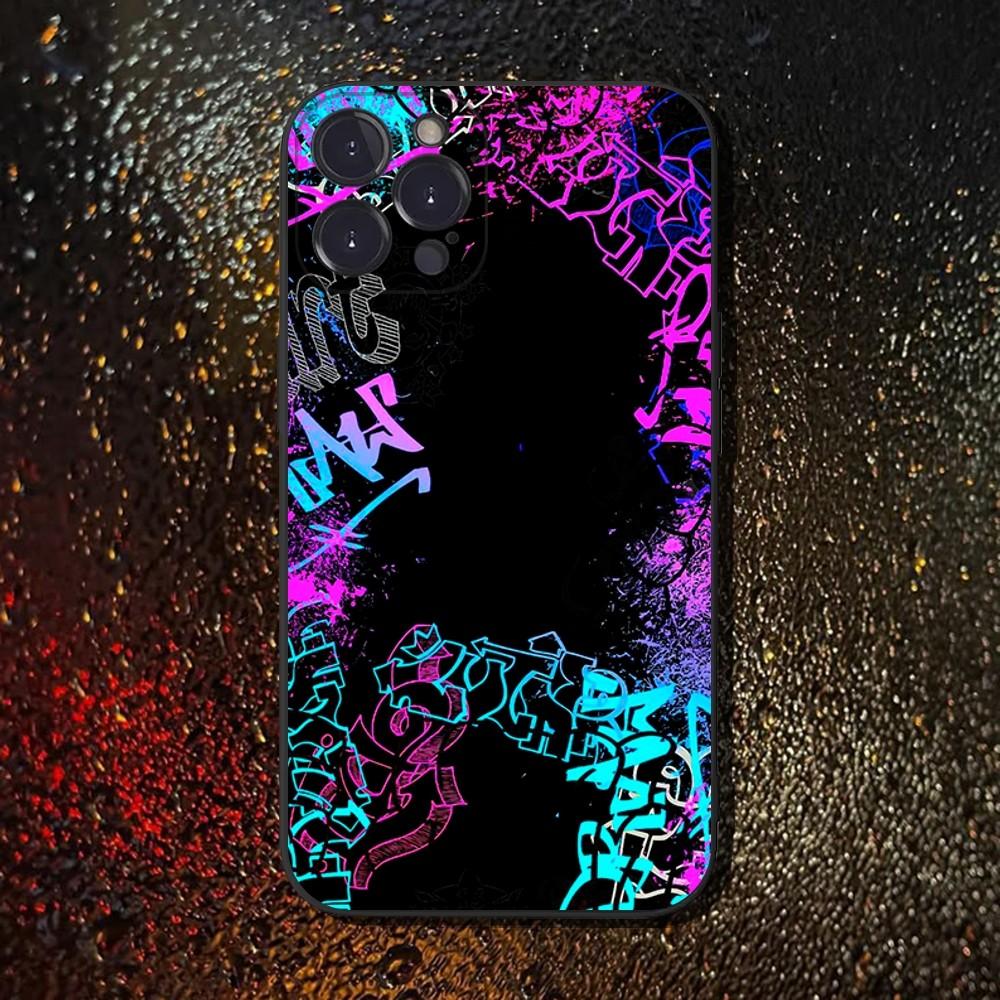 Graffiti Phone Case For iPhone 16,15,14,13,12,11 Plus,Pro Max,XS,X,XR,SE,Mini,8,7,Soft Silicone Black Cover