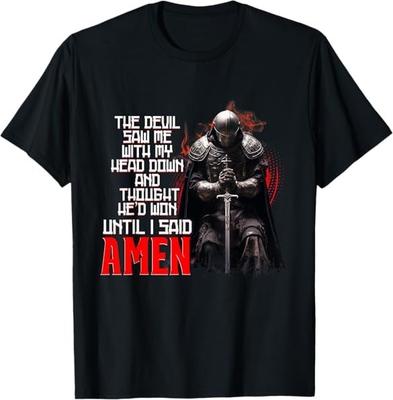 NEW LIMITED The Devil Saw Me With My Head Down Thought Best Tee T-Shirt S-3XL