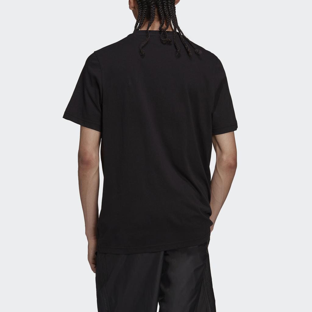 Adidas Originals Trefoil C Tee Large Logo Casual Short Sleeve T-Shirt Men Tops Black HC7166