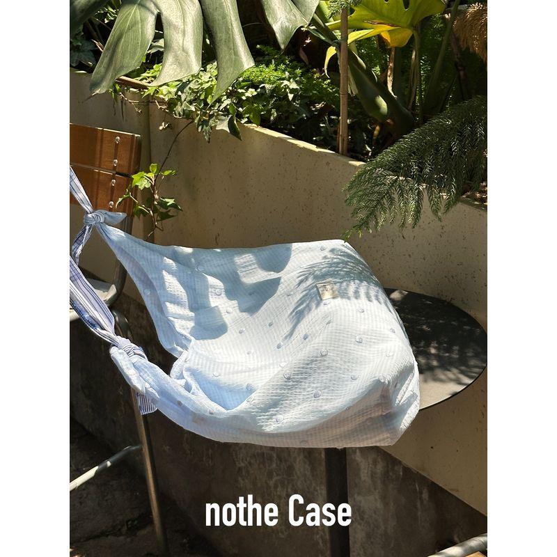 

Nothe Case Blue Ocean Wave Light Ice Blue Lazy Tote Bag Commuter All-Match Shoulder Messenger Bag Lanyu Wave Light