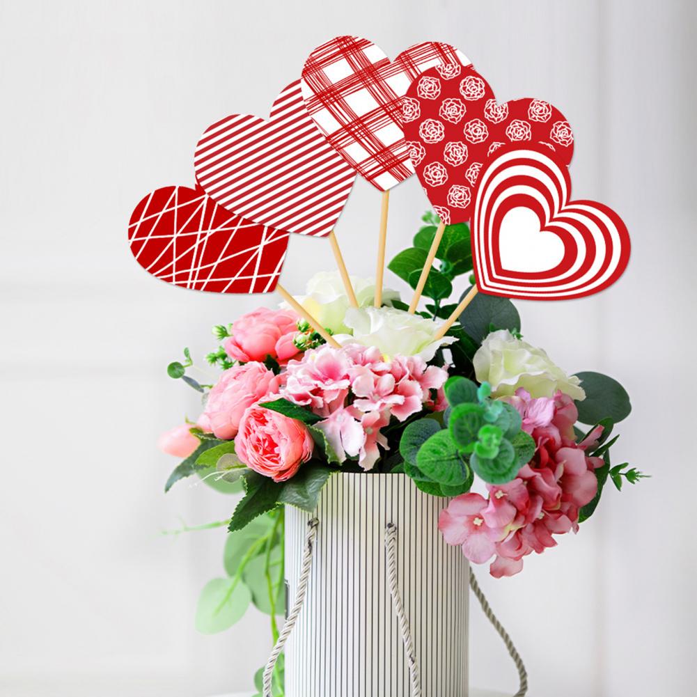 15Pcs Heart Vase Floral Insert Set Valentine's Day Romantic Table Decor for Centerpiece Party Wedding Decoration