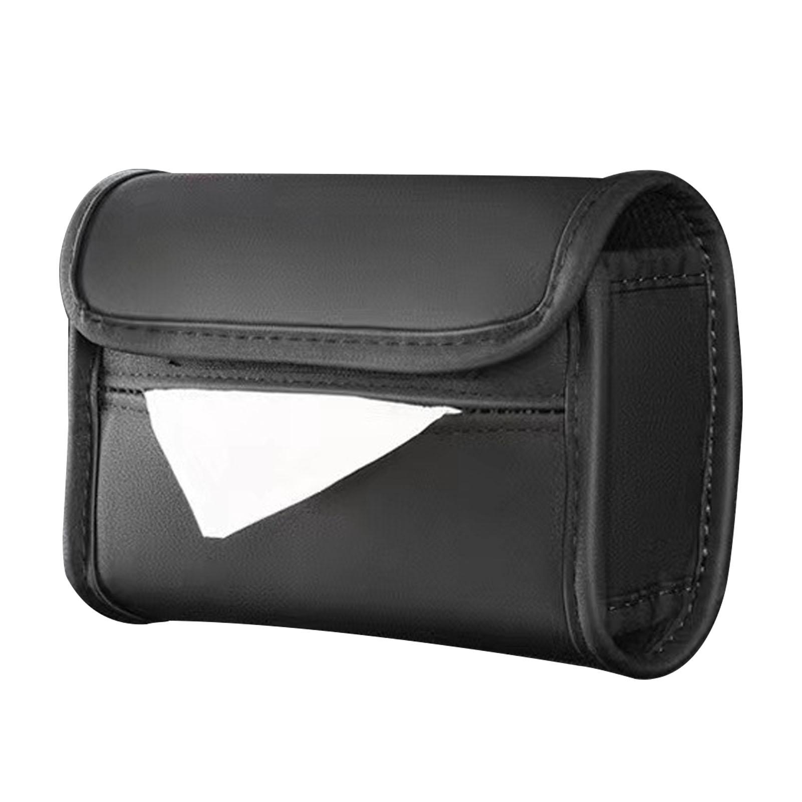 Armrest Tissue Box Holder Wear Resistant Pu Leather Backseat Tissue Case Holder Napkin Organizer Black