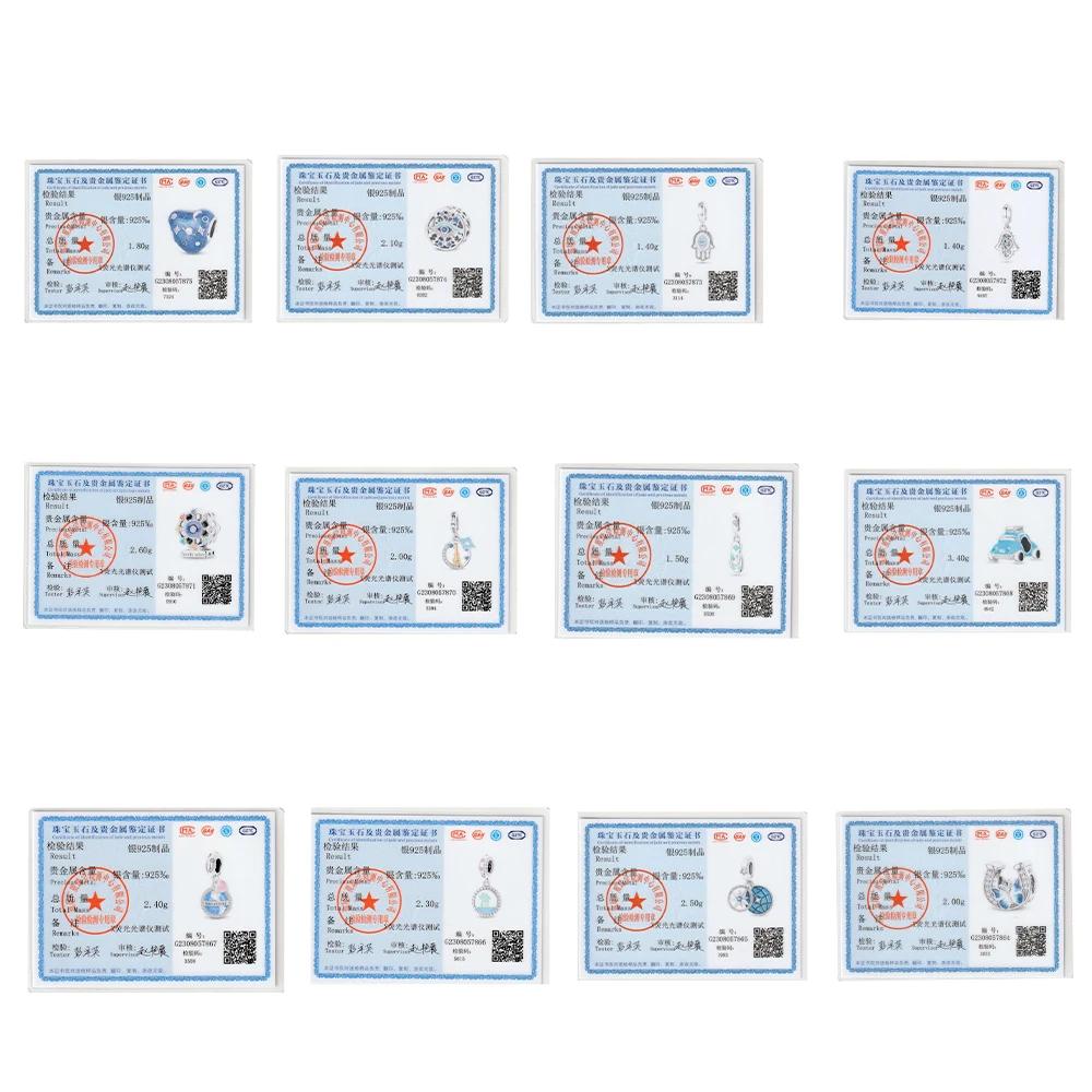 Charms 925 Silber Hamsa Perlen Passend für Armband Schmuckherstellung Damen DIY Feines Material Abschlussgeschenk