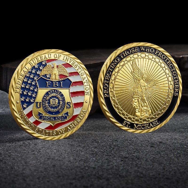 Fbi Gedenkmünze, Weißkopfseeadler, Erzengel Schwert Gedenkmünzen Anti-Terrorismus und Anti-Böses Gedenkmedaillen