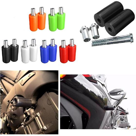 Frame slider,10mm universal Large motorcycle frame slider crash protection For Yamaha Suzuki Honda(2ps) (Black)