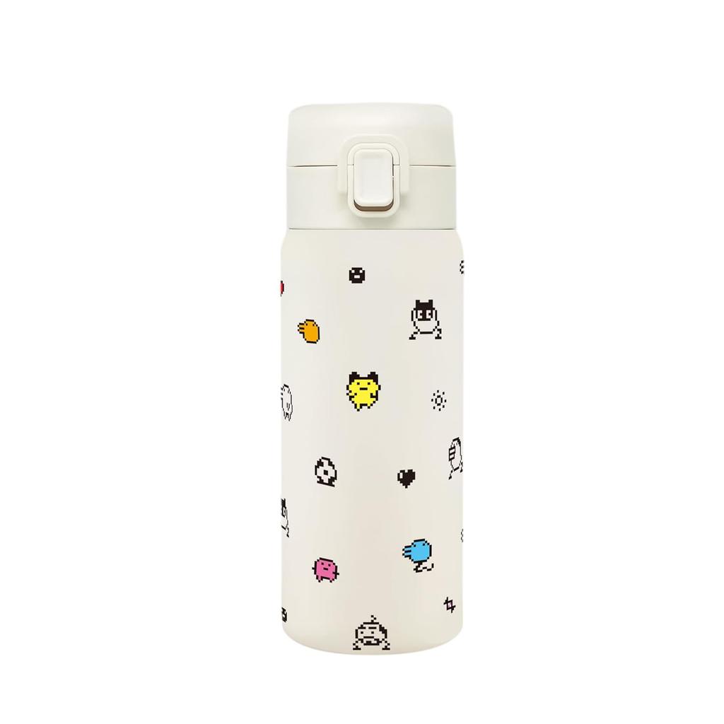 Tamagotchi Vacuüm Geïsoleerd Roestvrij Staal One-Push Fles 350ml Stippen Eén-Aanraak Vergrendeling Eenvoudig Gebruik Eén Hand Water 203-001