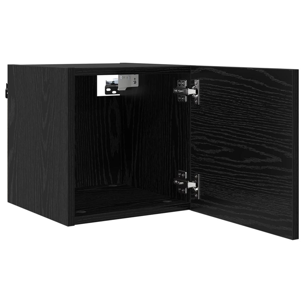 Wall Mounted TV Shelf 4 pcs Black Oak 30.5 x 30 x 30 cm