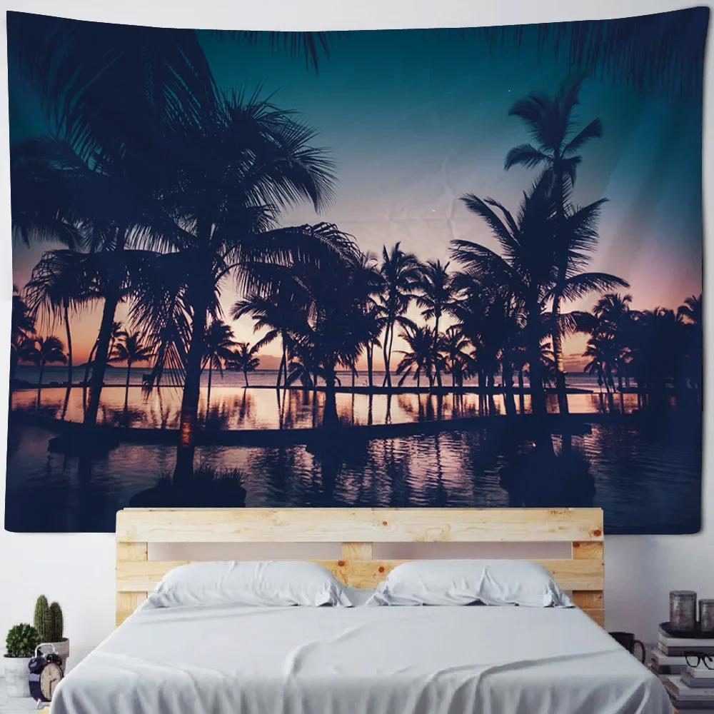 Sea Starry Sky Tapestry Wall Hanging Aurora Home Decoration Background Cloth Bedroom Living Room Dormitory Hanging Paintings