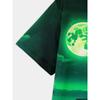 Men's Green Wolf 3D Printed T-Shirt Casual Short Sleeve Crewneck Top Cool Glowing Moon Animal Graphic Tee Trendy Streetwear Summer Fashion Clothes