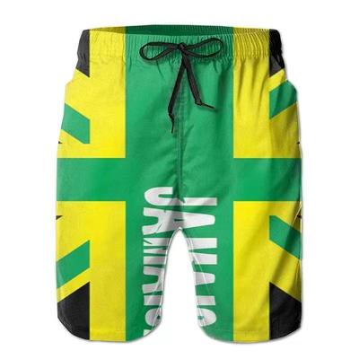 Europäische und amerikanische verschleißfeste Herren 3D-Druck Jamaika-Flagge Badehose modische Sommer-Strandshorts schnelltrocknende Sportshorts