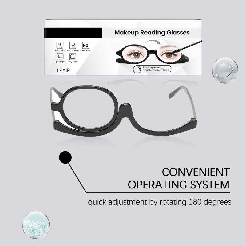Foldable Glasses For Makeup Reading With High Clear AC Lens And PC Frame Perfect For Home Office Travel Everyday Use