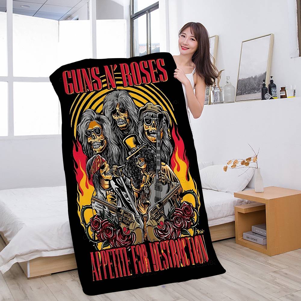 Rock Music Band G-Guns N Roses Microfiber Blanket Quick Drying Beach Towels Oversized Printing Absorbent Pool Towel Blanket
