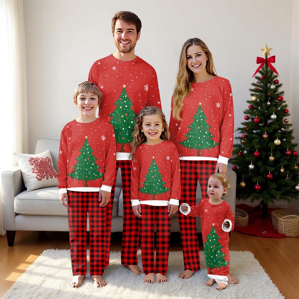 Passende Familiensets mit Weihnachtsmotiven, Langarmshirts und Hosen