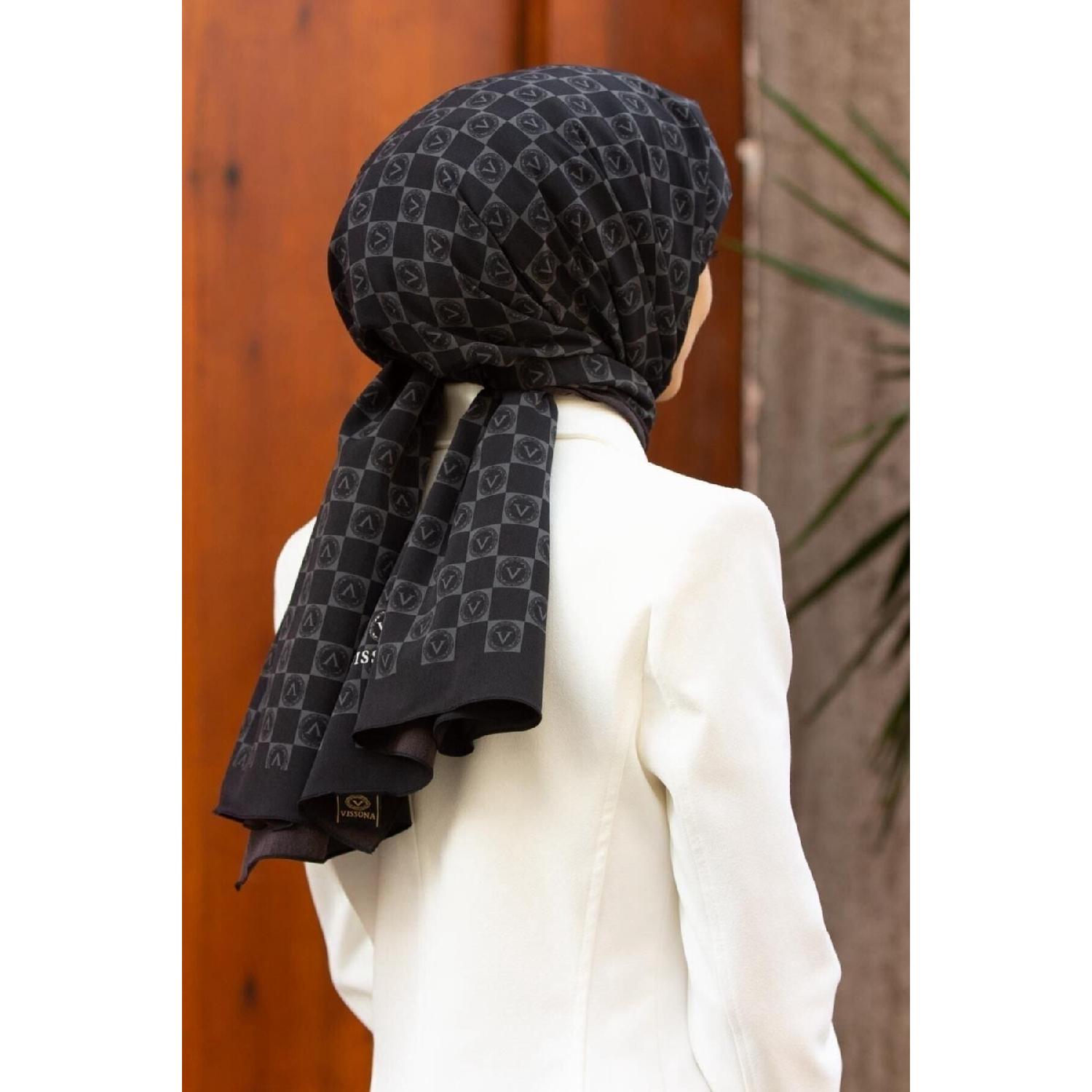 

Women s Luxury Medina Silk Shawl Black - Gray 75 x 190